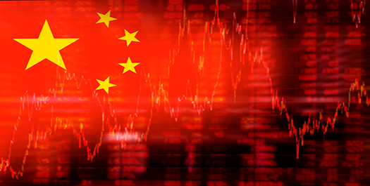 Image of Asian Stock Market and Chinese Flag