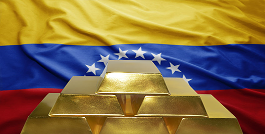 Venezuelan flag with gold bricks